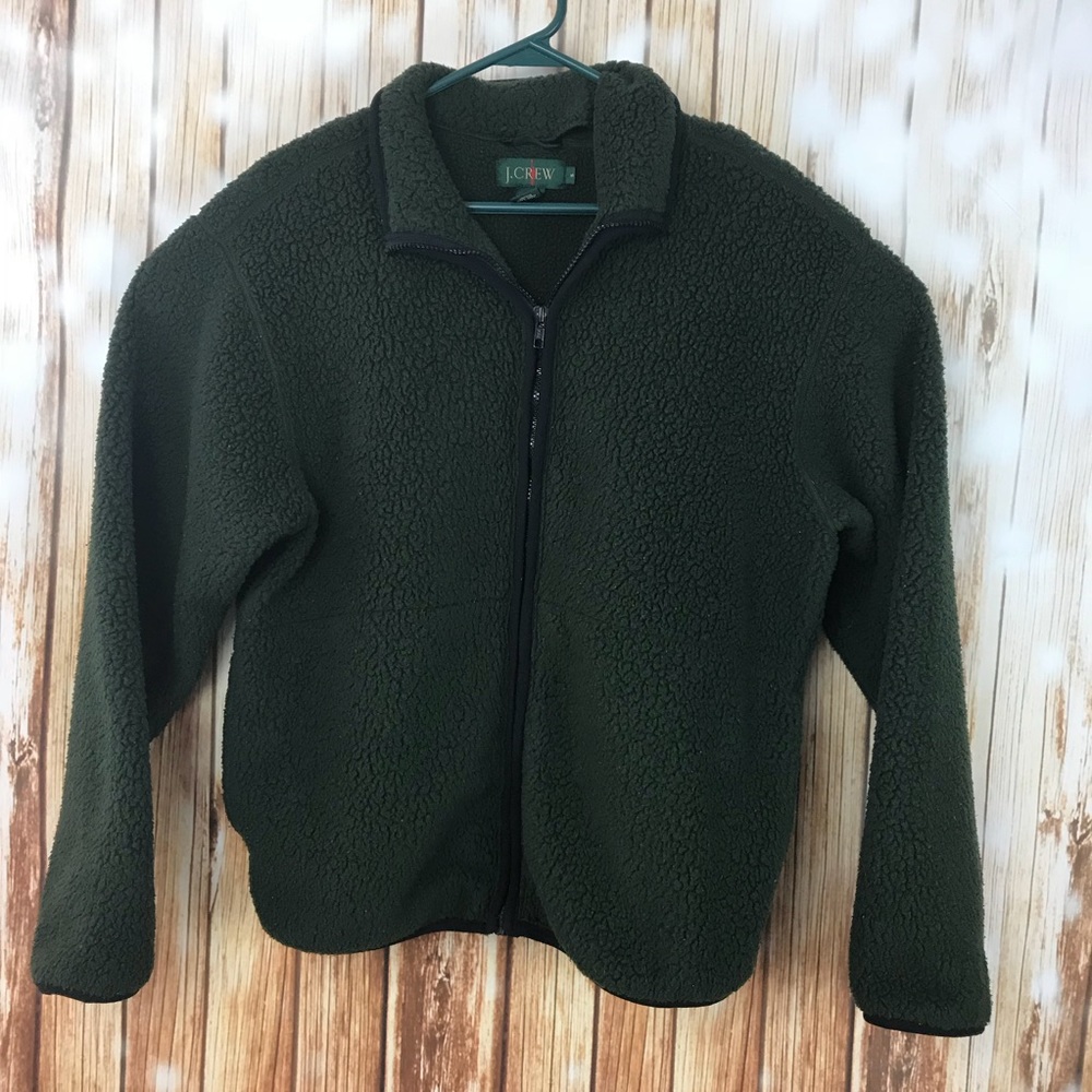 Vintage J Crew Fleece Jacket Hunter Green